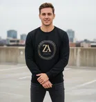 Fleece Printed Hoodie For Men, Black 