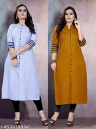 Cotton Blend Kurti for Women, Pack of 2 