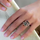 Adjustable Stylish Ring with Rudraksha and Trishul Damroo Bahubali Cuff Finger Ring 