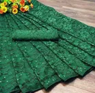 Net Solid Saree for Women 