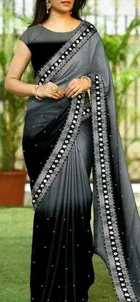 Georgette Solid Saree for Women 