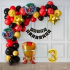 Iron Man Theme 3rd Birthday Balloon Decoration Kit For Kids, Multicolor, Pack Of 53
