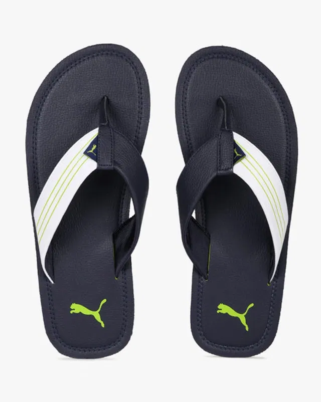 Puma Flip-Flops for Men (Black & White, 6)