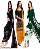 Crepe Printed Unstitched Suits for Women, Pack of 3 