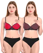 Pibu वीमेन कॉटन ब्रा पैंटी सेट 
