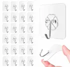 Plastic Wall Hooks, Transparent 