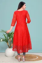 Net Kurti for Women,  Red  