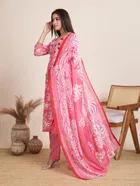 Cotton Printed Kurta with Pant & Dupatta for Women 