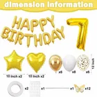 7th Happy Birthday Balloon Decoration Kit ,Golden ,Set Of 1