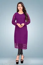 Net Kurti for Women,  Purple  