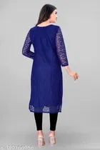 Net Kurti for Women,  Blue  