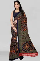 Georgette Printed Saree for Women 