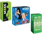 Moods 1500 Dots (2x12 Pcs) & Variety (16 Pcs) Dotted Condoms for Men (Set of 3)