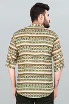 Cotton Blend Printed Kurta for Men 