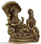 Brass Lord Vishnu with Lakshmi Statue 