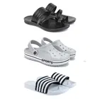 Combo of Sliders with Flipflops & Clogs for Men 