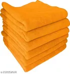 Microfiber Bath Towel (Yellow, 40x40 cm) (Pack of 6)