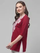 Cotton Embroidered Short Kurti for Women 