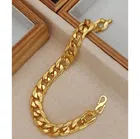 Gold Plated Adjustable Length Bracelet for Men & Boys (Gold, 20 cm)