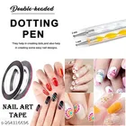 Nail Art Kit Combo of 48 Pcs Glass Bottles Glitter Stones + 100 Nails + 02 Nail Tapes + 5 Nail Art brush + 2 Nail Dotting Pen with 2 Glue