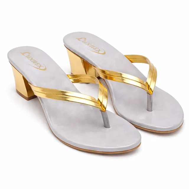 Solid Block Sandals for Women (Grey, 8)