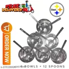 Stainless Steel 6 Pcs Bowls with 12 Pcs Spoon 