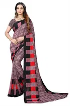 Kanooda Prints Georgette Women Saree With Un-stitched Blouse 