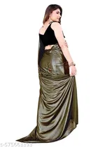 Lycra Embellished Saree For Women, Black