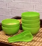 Microwave Safe Plastic Soup Bowl with Spoons Set 