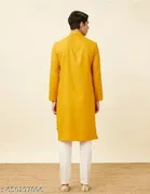 Cotton Solid Kurta for Men, Yellow & Green, Pack of 2 