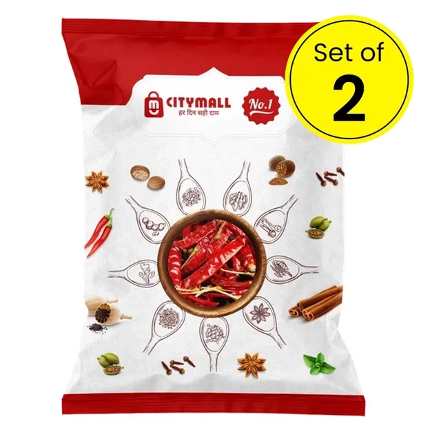 सिटीमॉल न.1 लाल मिर्च साबुत (विथ स्टेम) 50 g (सेट ऑफ़ 2)