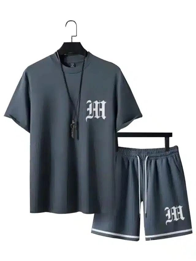 Printed Tracksuits for Men (Grey, M)