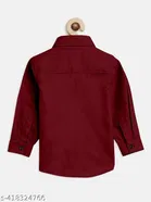 Solid Cotton Blend Spread Collar Shirt for Boys 