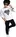 Cotton Blend Clothing Set for Boys (White & Black, 12-13 Years)