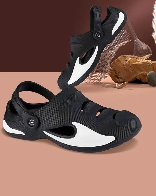 Jootiyapa Men Clogs Badshah (Black, 8)