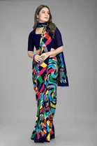 Trendy Georgette Saree with Blouse Piece For Women 
