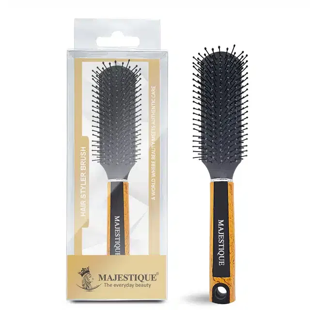 Majestique Ultra-Soft Tipped Nylon Hair Styler Brush for Curly Hairs (Pack of 1, Multicolor) (BB-23)