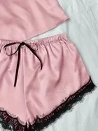 Satin Solid Nightsuit Set for Women 