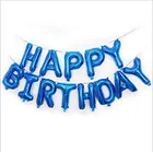 Happy Birthday Letters Foil Balloons for Party Decoration (Multicolor, 16 inches) (Set of 1)