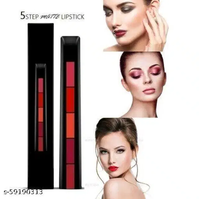 Premium 5-in-1 Mini Lipsticks (Multicolor, Pack of 1)