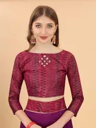 SVB Vichitra Silk Women Jacquard Saree With Un-Stitched Blouse 