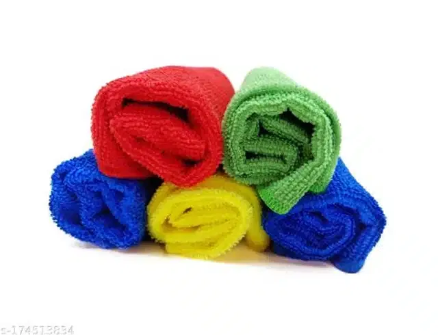 Microfiber Bath Towel (Multicolor, 40x40 cm) (Pack of 4)