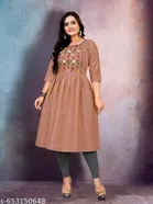 Solid Embroidered Cotton Kurti for Women, Pack of 2 