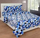 Polycotton Double Bedsheet with 2 Pillow Cover 
