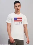 New York City Polyester T-Shirt for Men ,White 