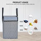 Canvas Laundry Basket,Grey & Yellow,  