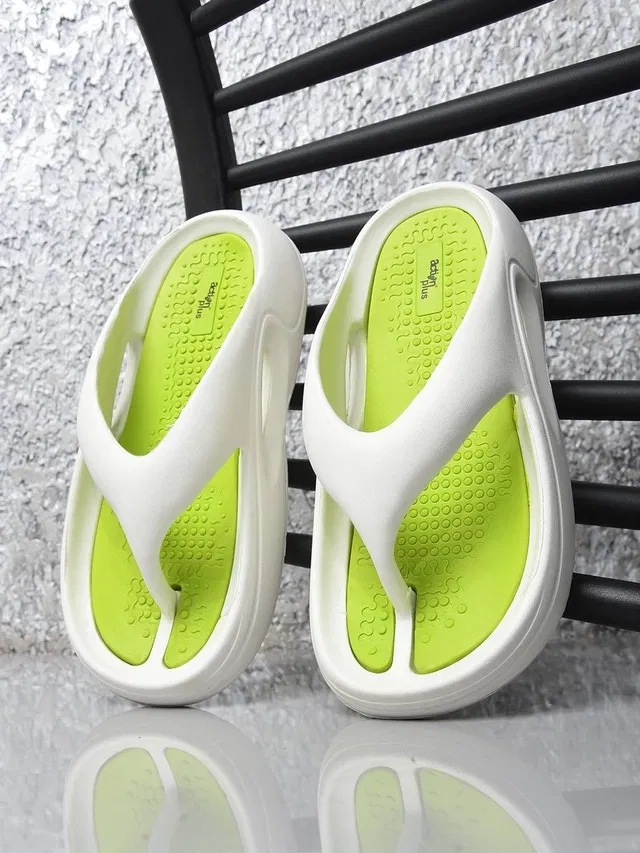 Action Flip Flops & Slippers for Men (Green, 7)