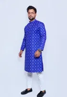 Cotton Printed Full Sleeves Kurta with Pyjama for Men 