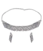 Alexandrite Choker Jewellery Set, Alloy Silver Plated (Set of 1)