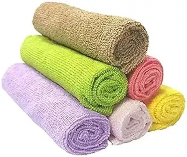 Microfiber Multipurpose Kitchen Napkins (Multicolor, Pack of 6)